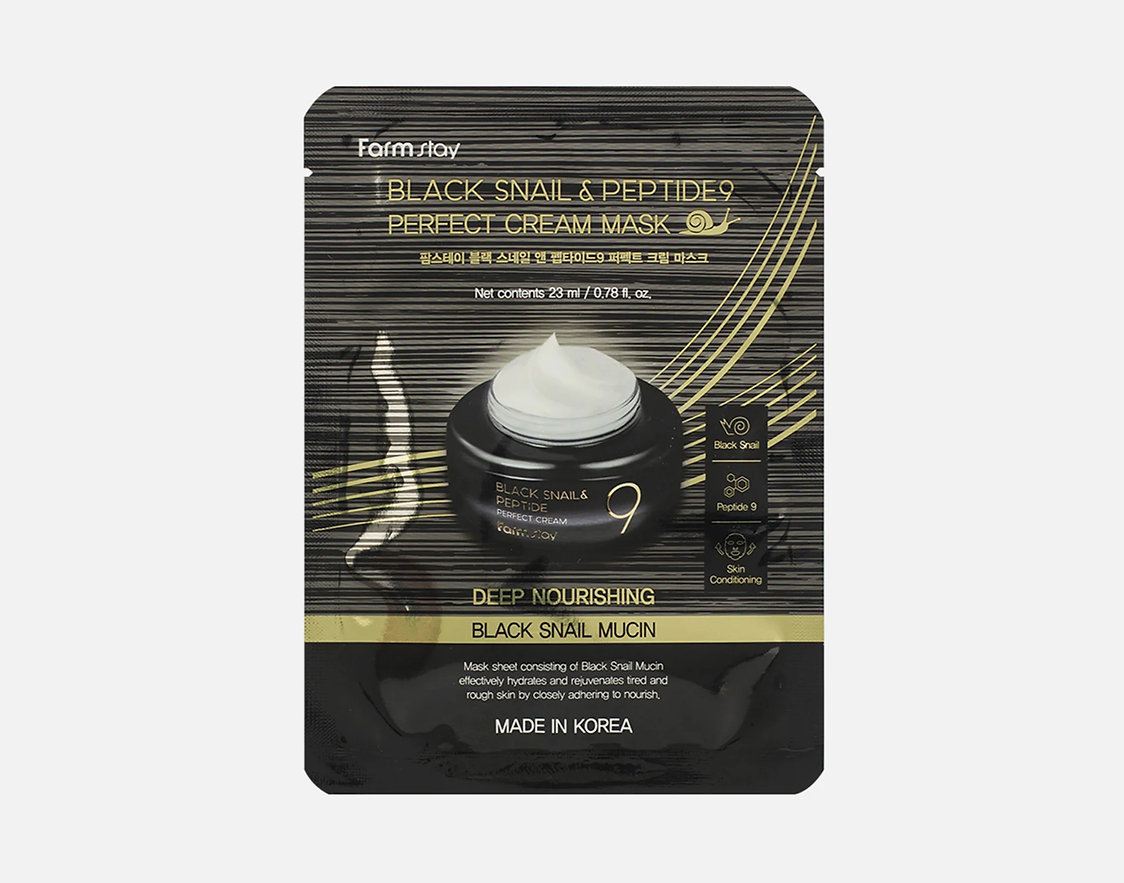 FARMSTAY Black Snail & Pepetide9 Perfect Cream Mask