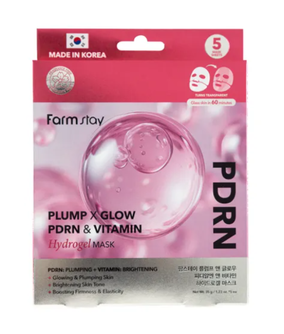 ჰიდროგელის ნიღაბი Farmstay Plump X Glow PDRN & Vitamin Hydrogel Mask
