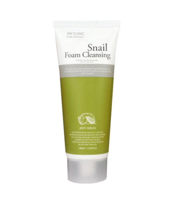 დასაბანი ქაფი 3W CLINIC Snail Foam Cleansing (100ml)